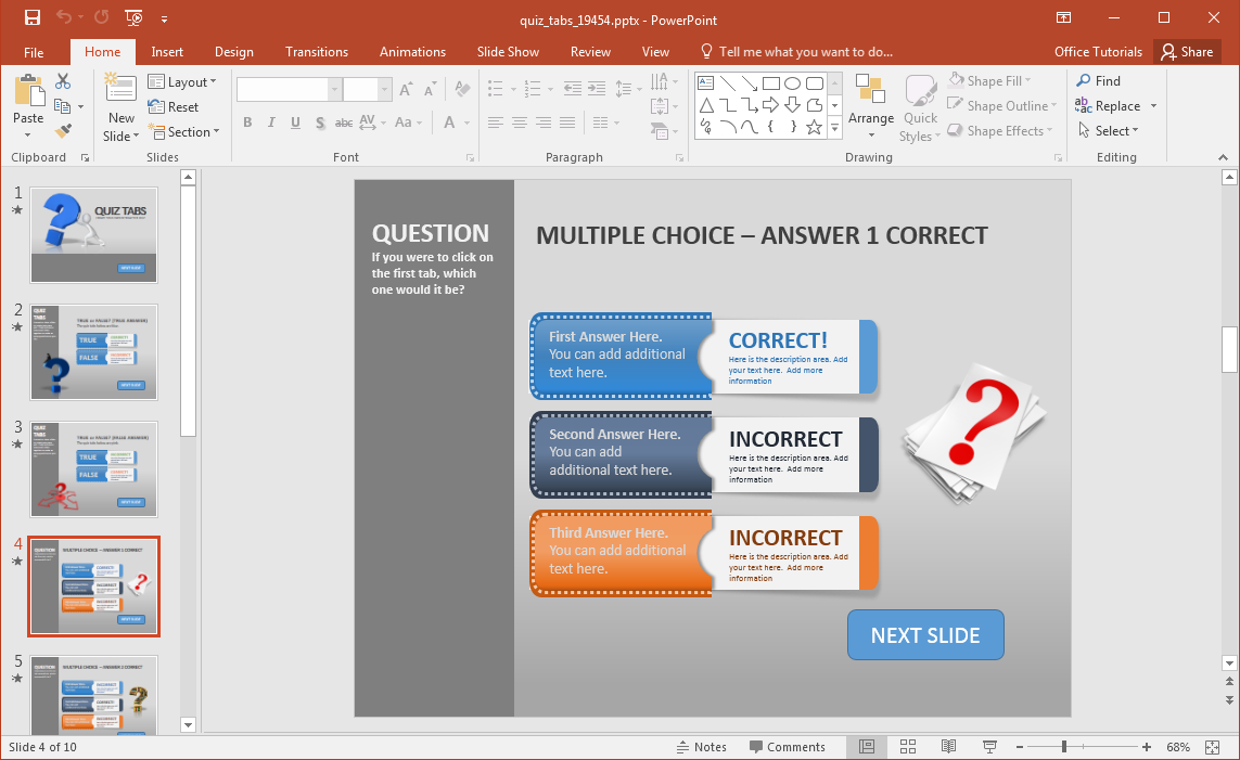 powerpoint template for quiz